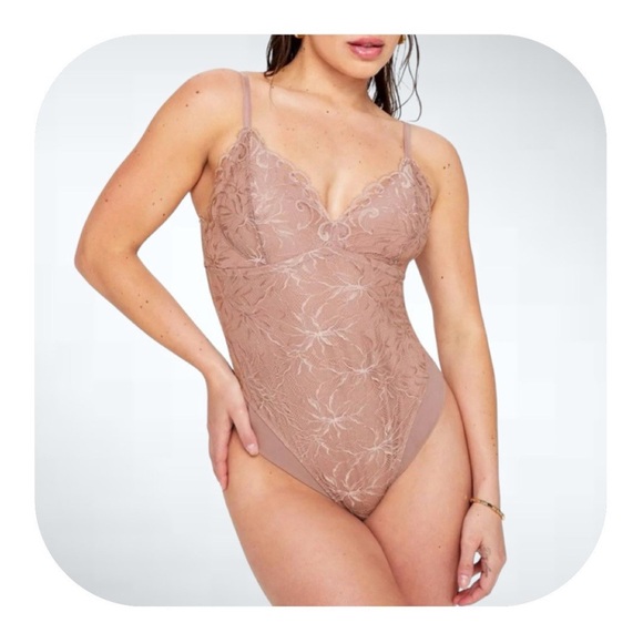 NWOT Yitty x Fabletics 2X mink shade lace bodysuit - Picture 1 of 7